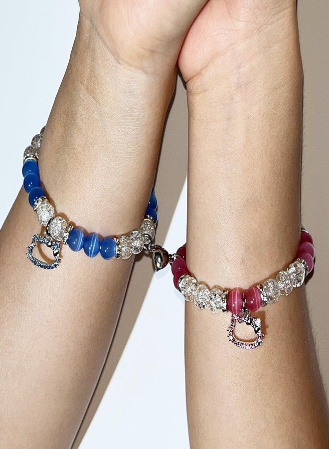 Korotho Best Friend Bracelet Gifts Kitty Matching Friendship Bracelets for Women, Birthday Gifts for Best Friends Bff Friendship Jewelry for Sister Bestie Pink Promise Gift (HH) - Image 5
